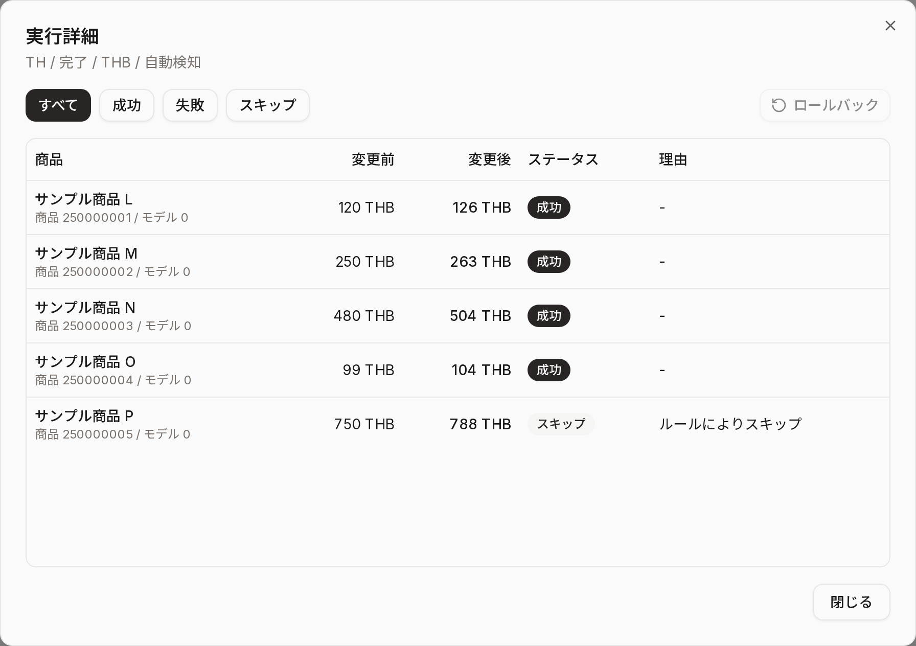 実行詳細
